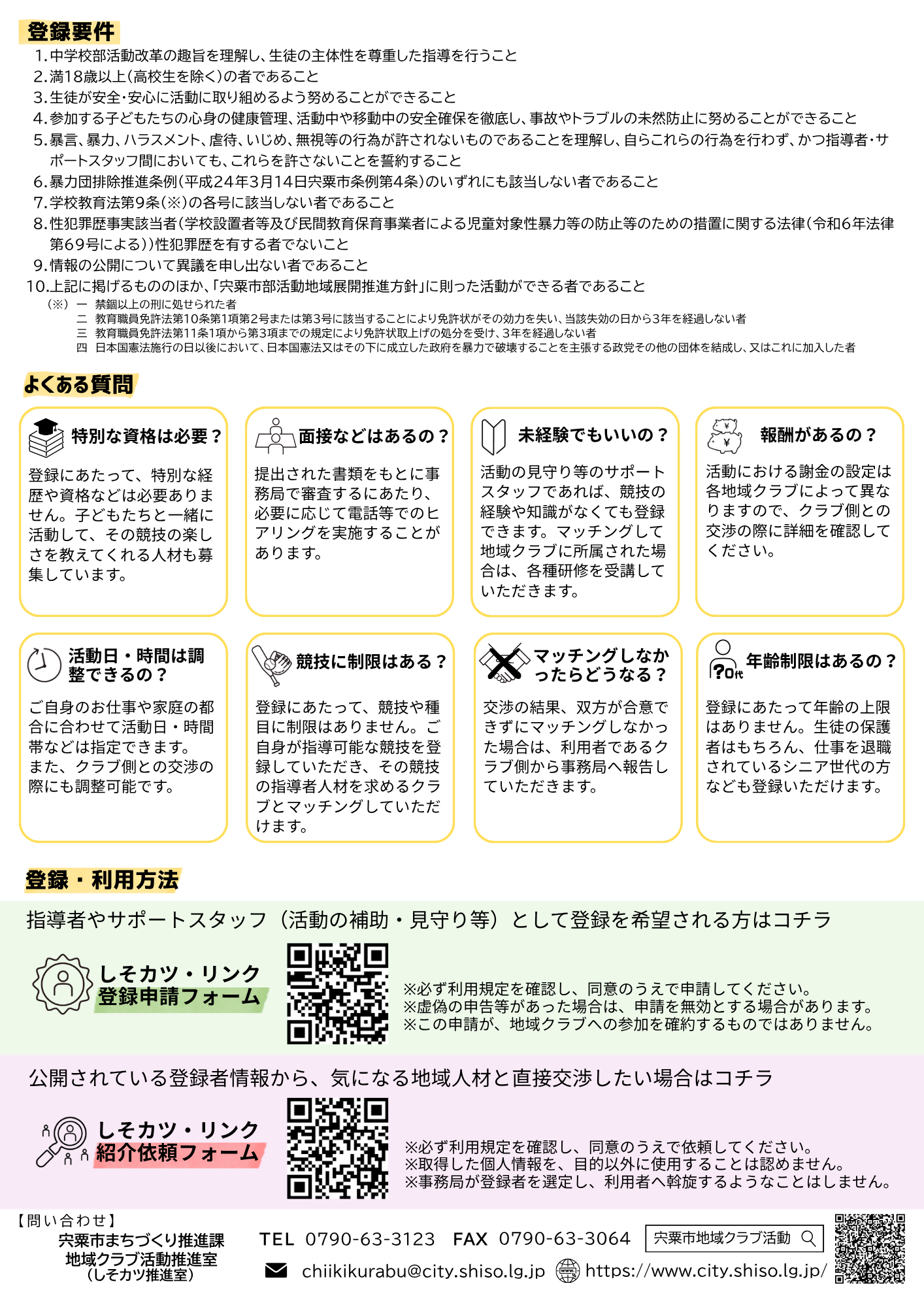 しそカツ・リンク登録者募集チラシ(裏)
