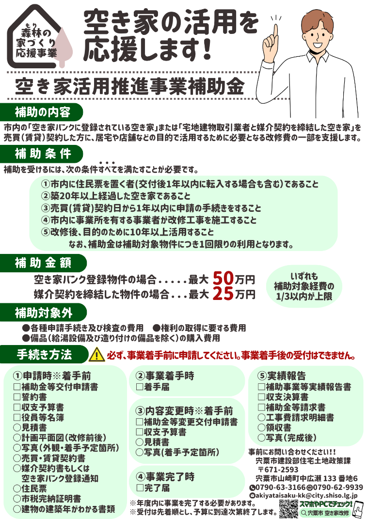 「空き家の活用を応援します」のチラシの画像、詳細は以下のPDF。