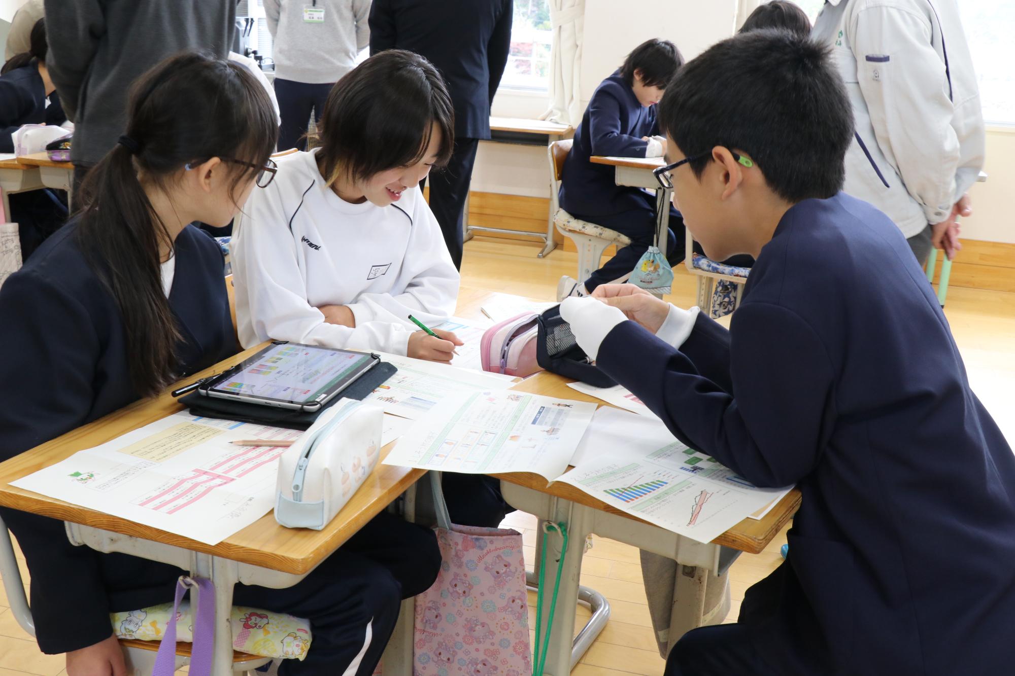 予算について話し合う児童ら