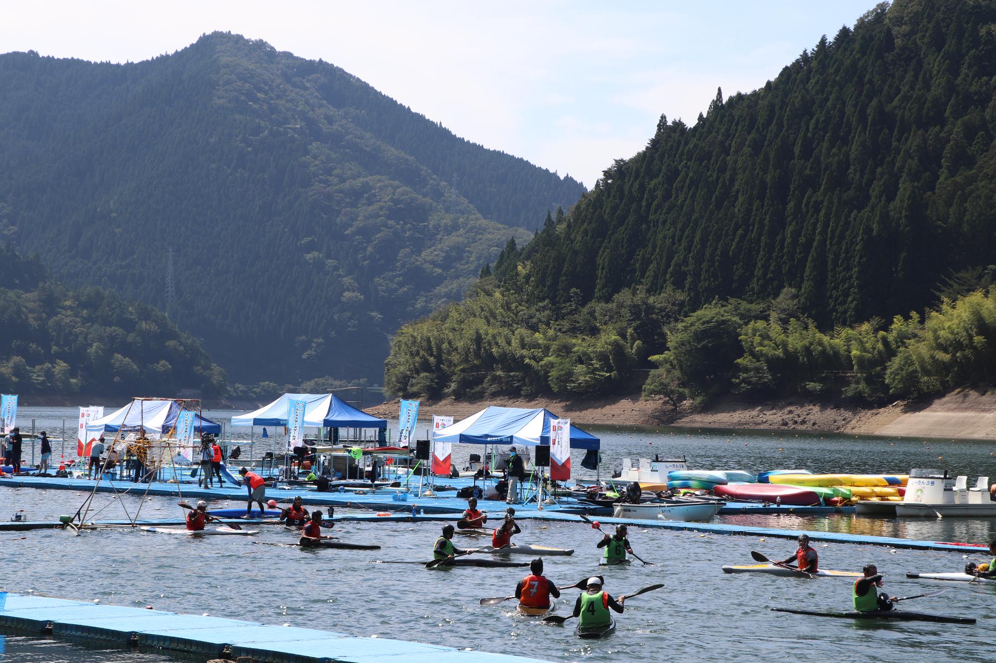 音水湖カヌーポロ競技会場全体の様子