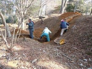 篠ノ丸城発掘調査風景