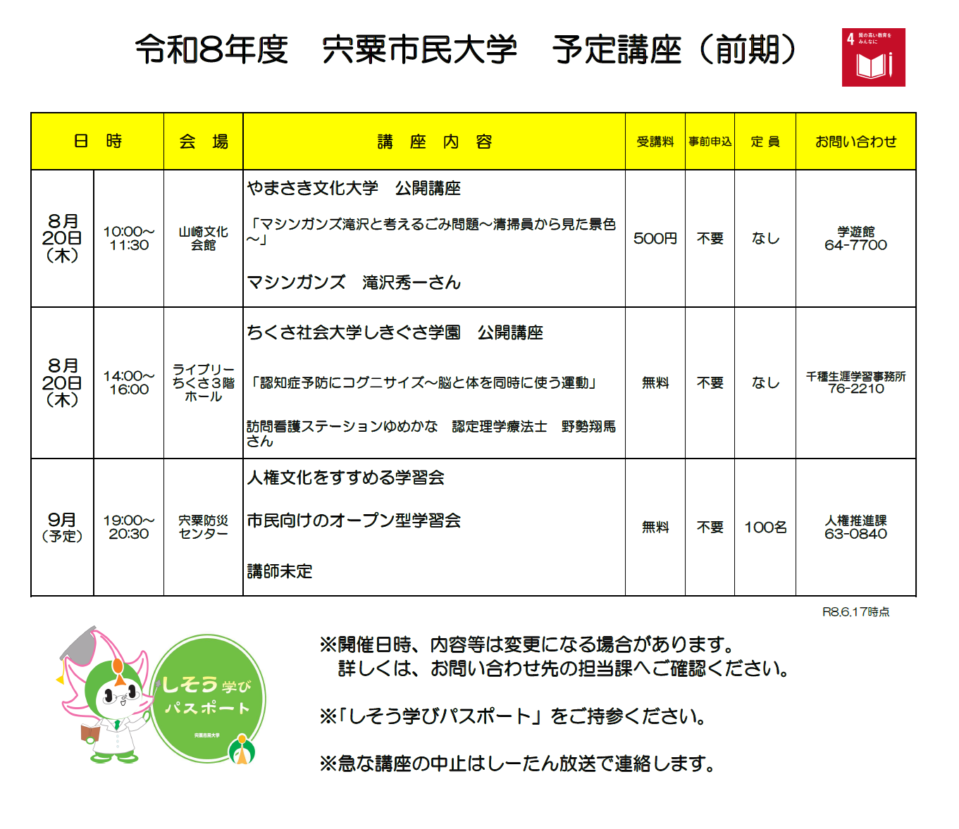 R8年度宍粟市民大学講座前期2