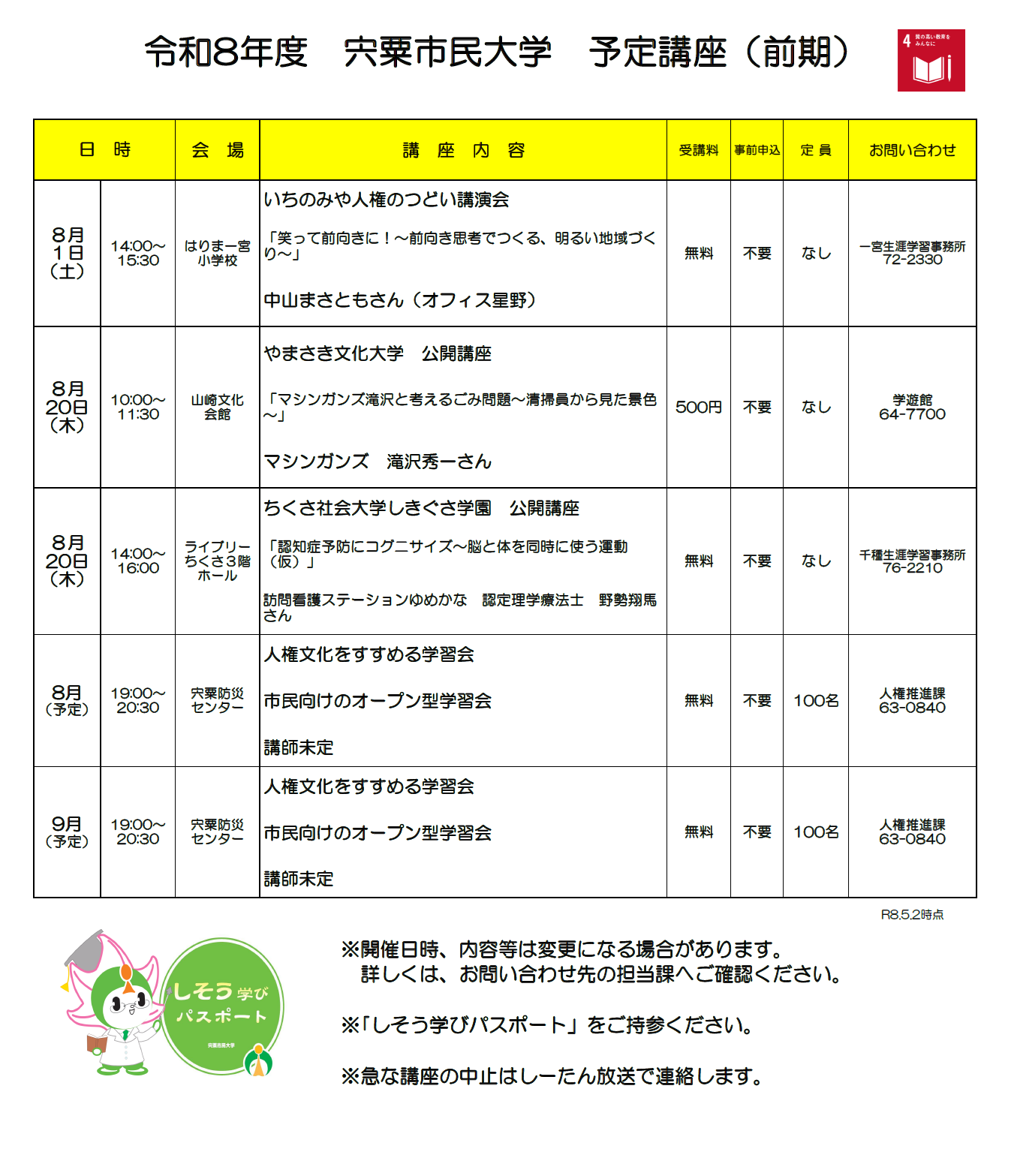 R8年度宍粟市民大学講座前期2