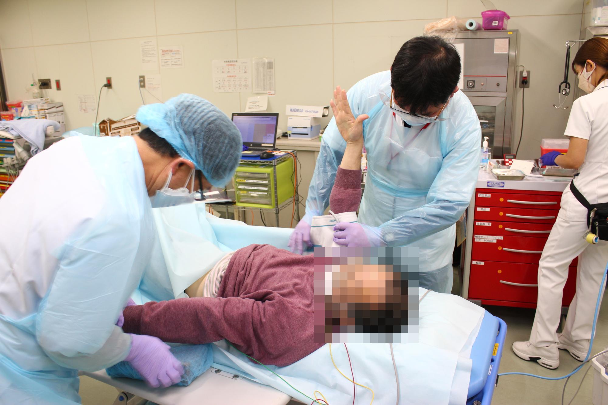 救急処置の様子
