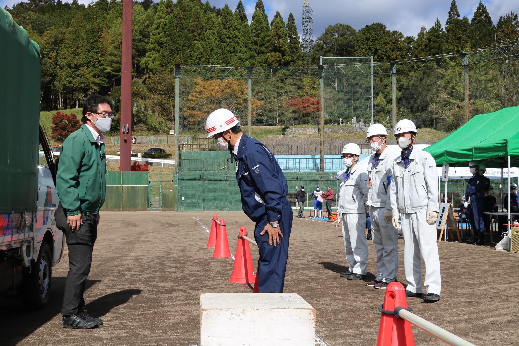 波賀町にて宍粟市総合防災訓練を行っている写真